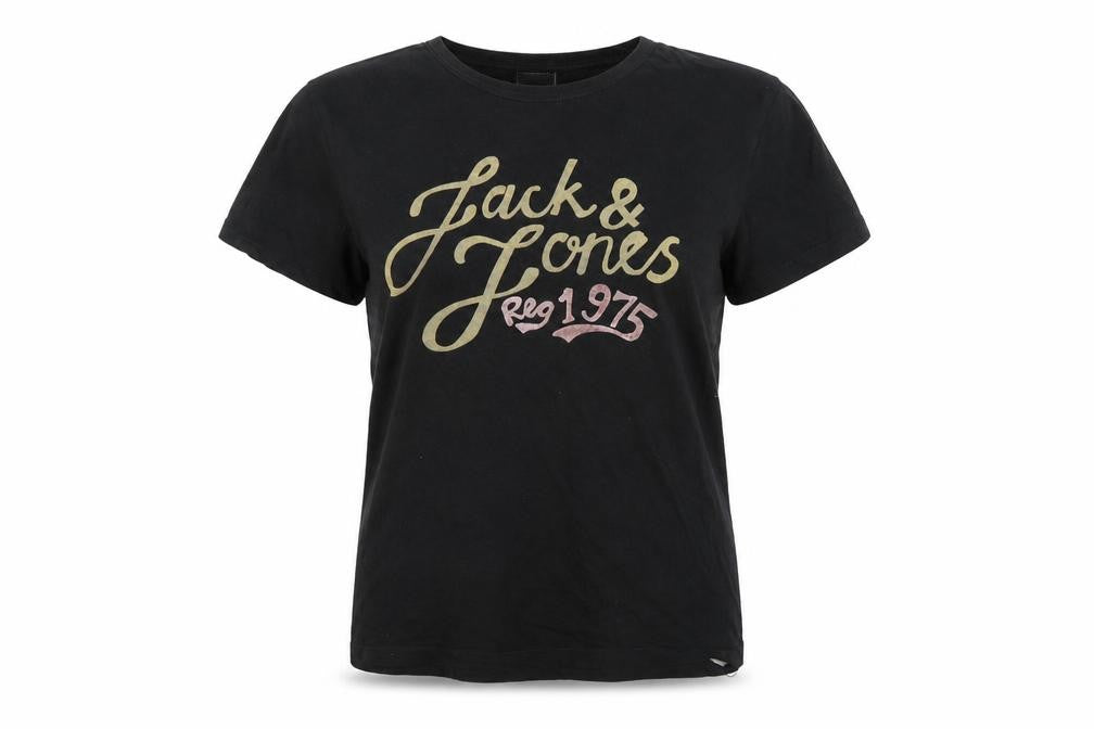 Jack Womens & Jones Black L Basic Cotton Crew Neck T-Shirt