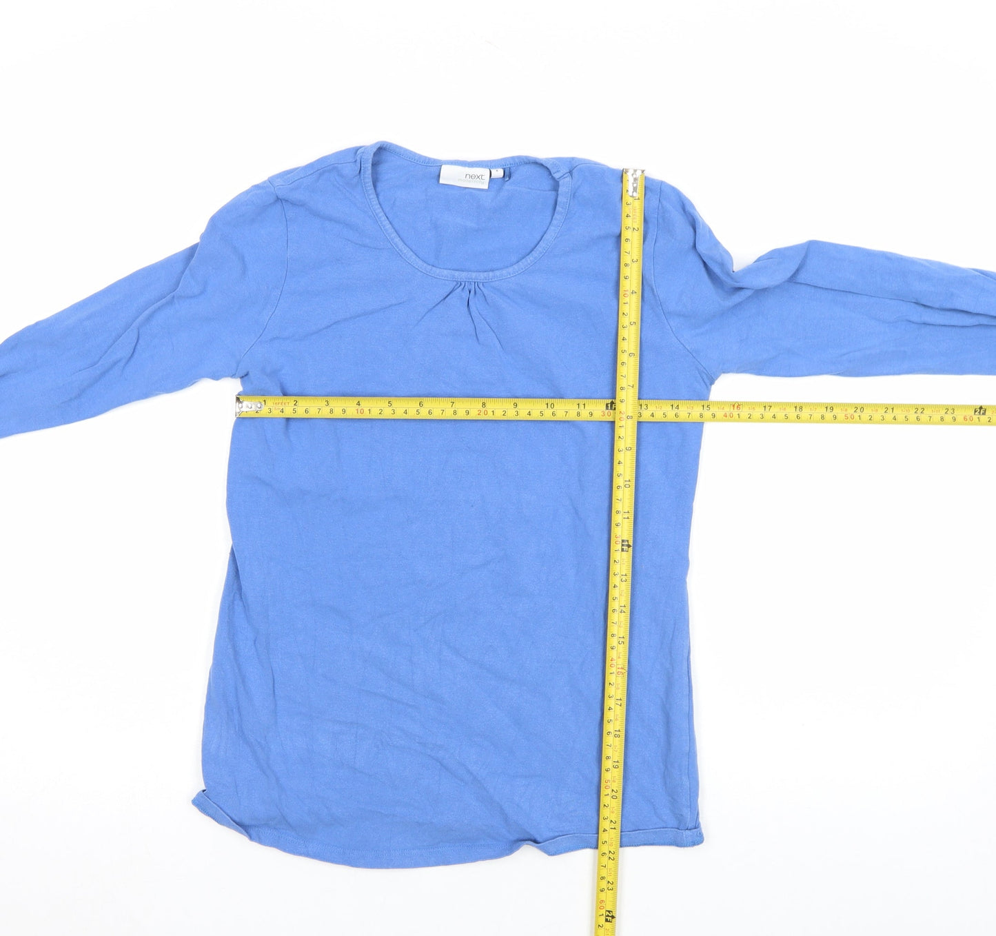 Next Maternity Blue Long Sleeve Cotton T-Shirt Size 8 Women's