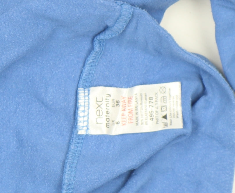 Next Maternity Blue Long Sleeve Cotton T-Shirt Size 8 Women's