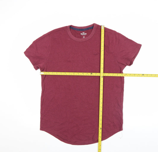 Hollister Men's Red Crew Neck Short Sleeve Cotton T-Shirt Size M