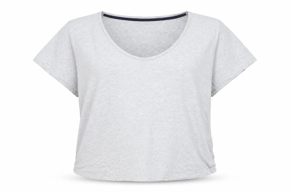 Marks and Spencer Per Una Women’s Grey Marl Cotton V-Neck T-Shirt Size 24