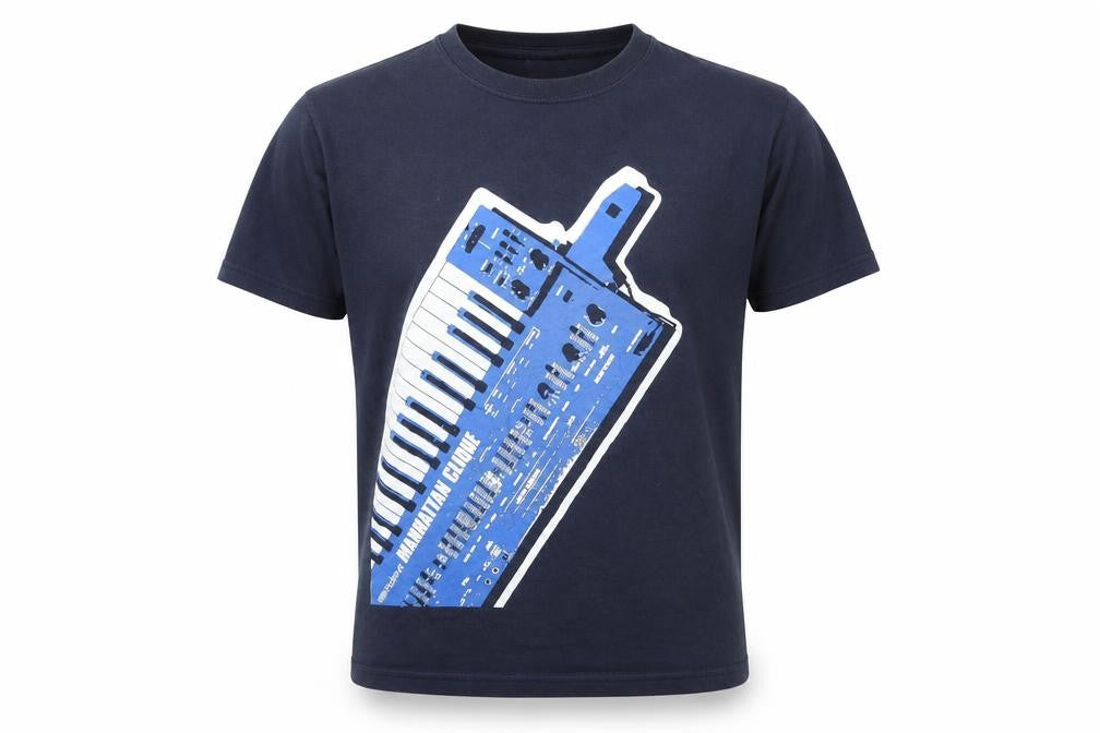 Gildan Men's Blue Music Print Short Sleeve Cotton T-Shirt Size L