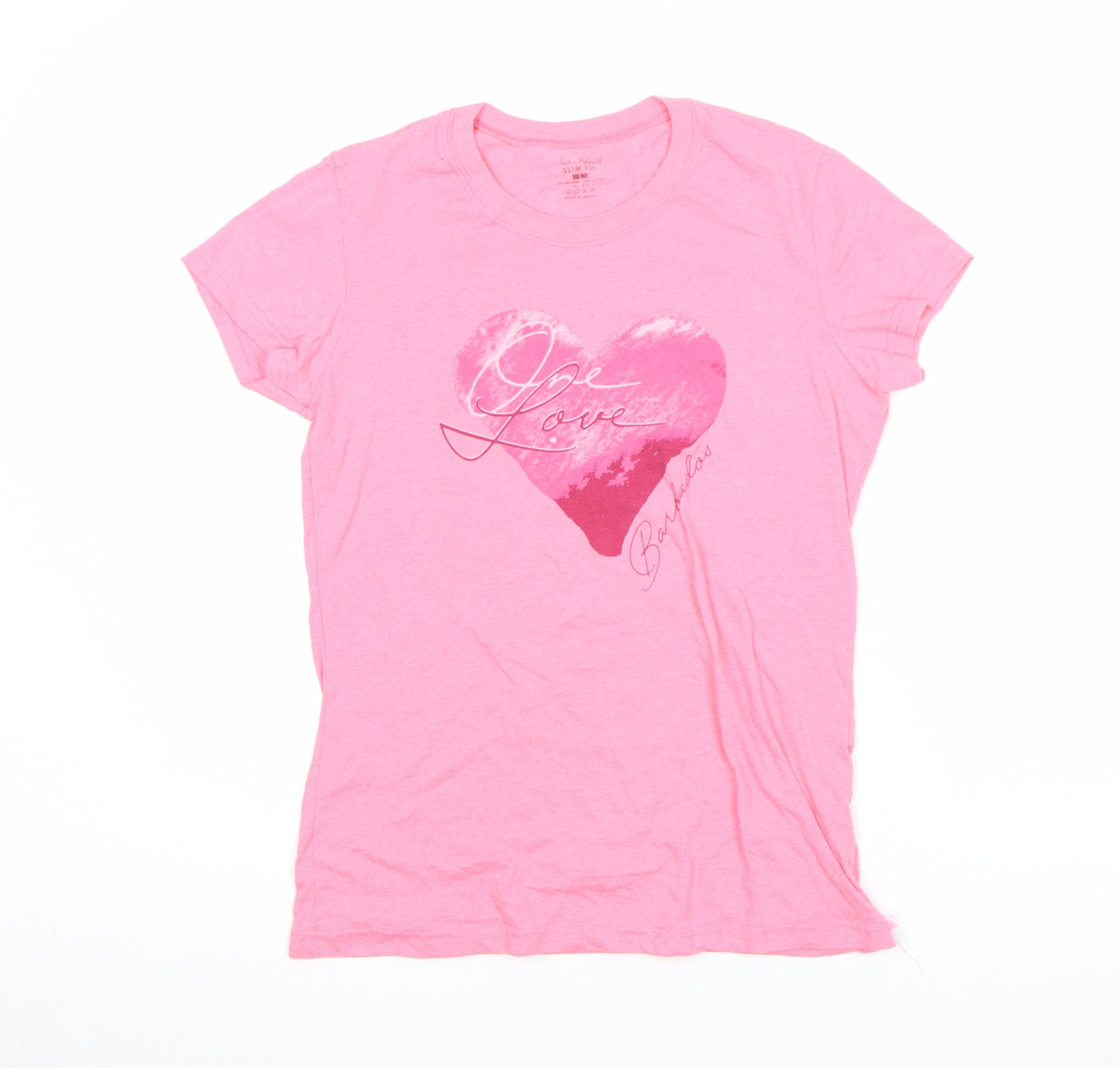 Sun Island Womens Pink Slim Fit Graphic T-Shirt Size S