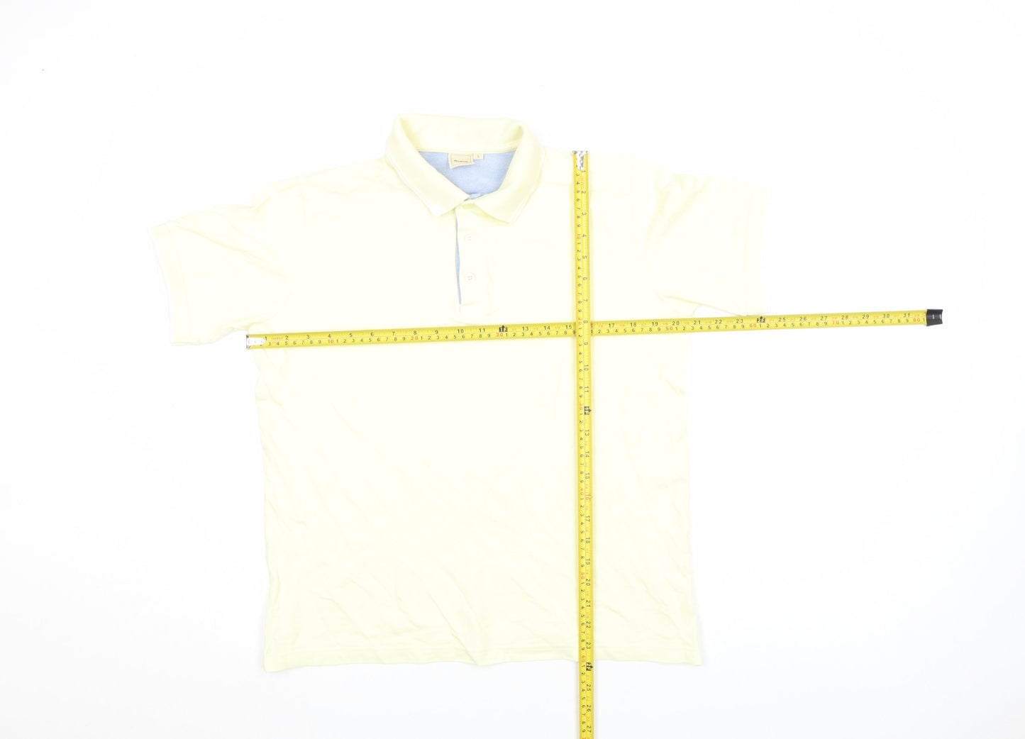 Cotton Traders Men's Pale Yellow 100% Cotton Polo Shirt Size S