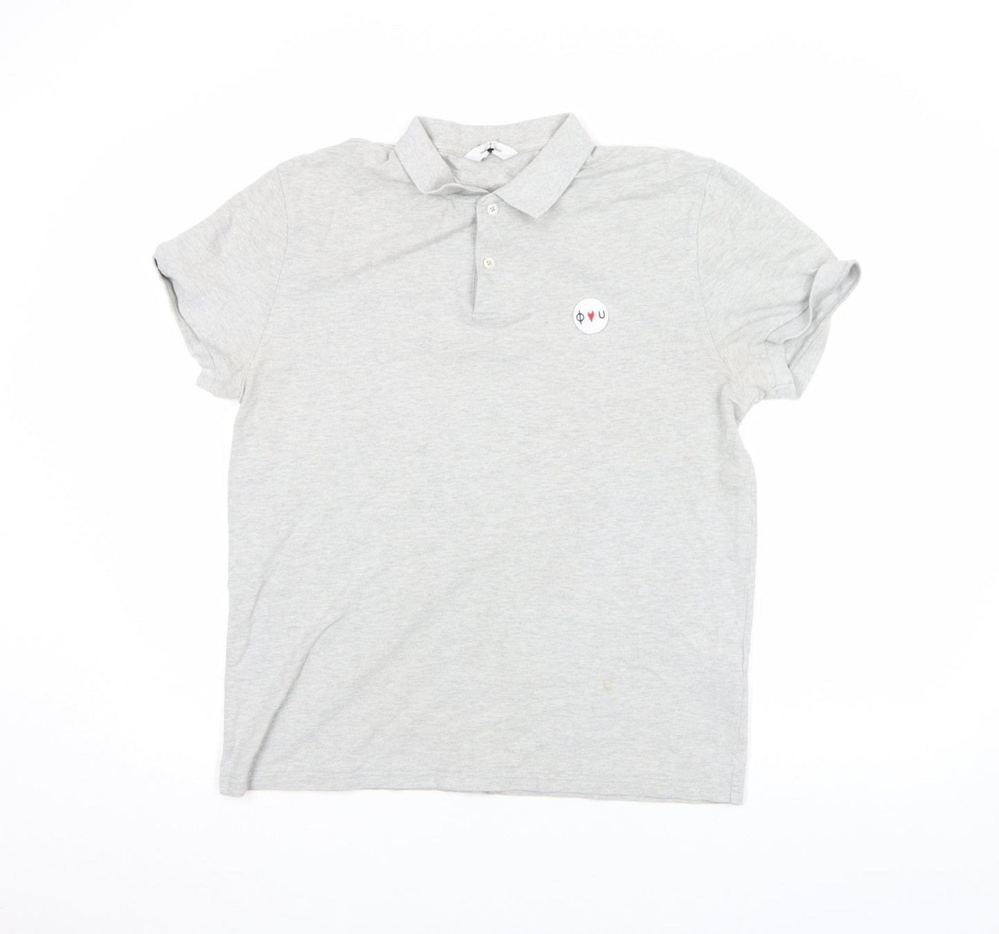 Samsøe & Samsøe Men's Light Grey Cotton Polo Shirt L