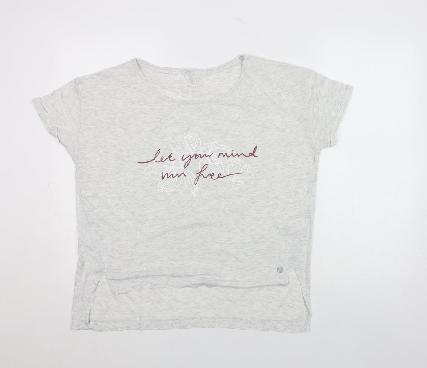 Marks and Spencer Women’s Grey T-Shirt Size 12 Short Sleeve Cotton