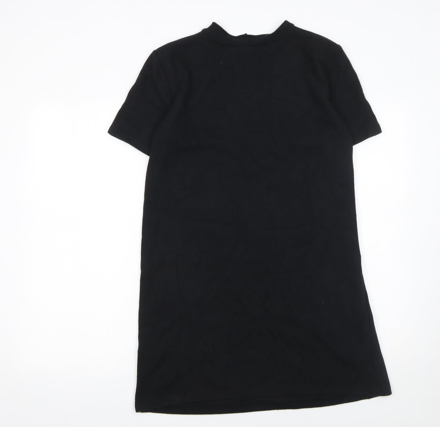 Zara Womens Black T-Shirt Dress Size 12 Short Sleeve Casual