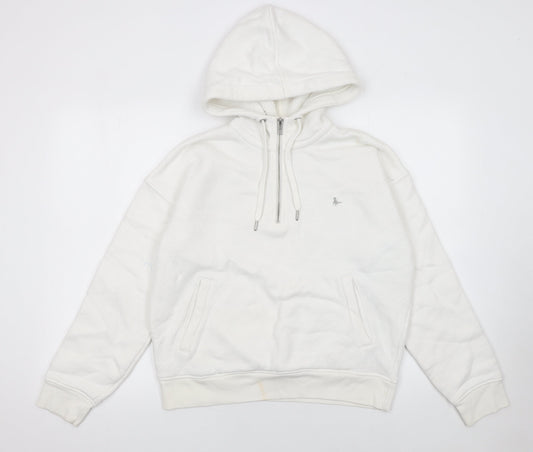 Womens UK 12 Regular Jack Wills White Pullover Hoodie