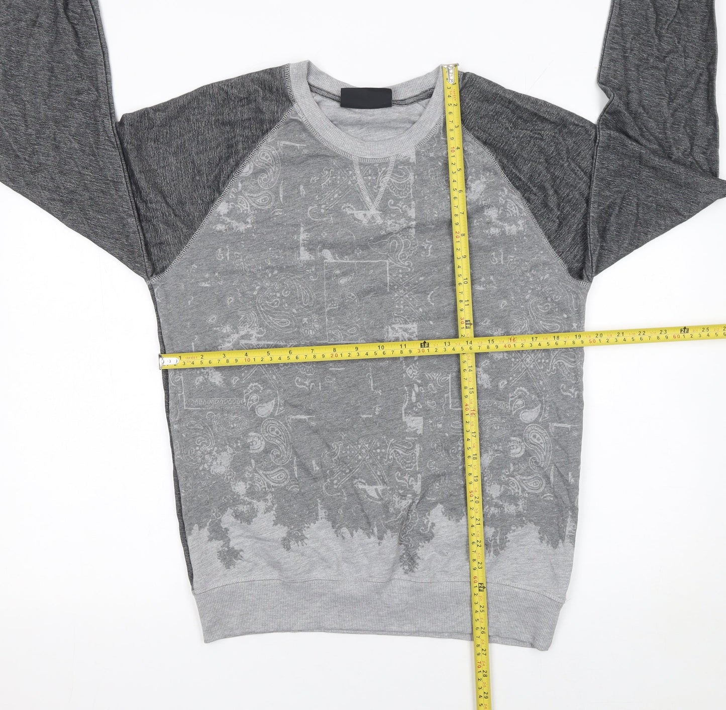 Damned Delux Men’s Grey Graphic Print Pullover Sweatshirt M