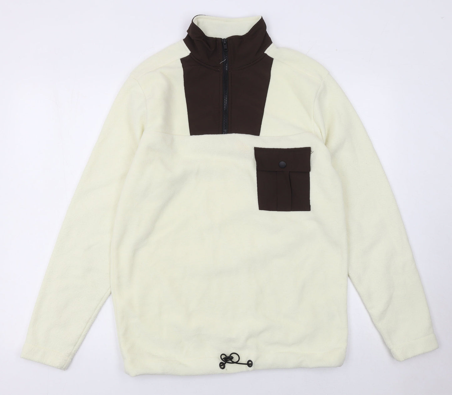 Another Influence Women’s Beige Fleece 1/4 Zip Pullover Sweatshirt S