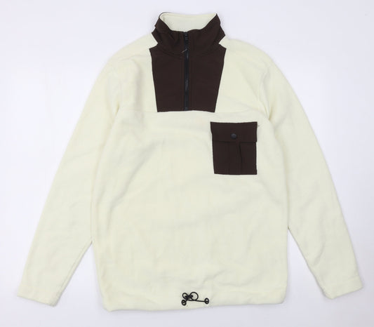 Another Influence Women’s Beige Fleece 1/4 Zip Pullover Sweatshirt S