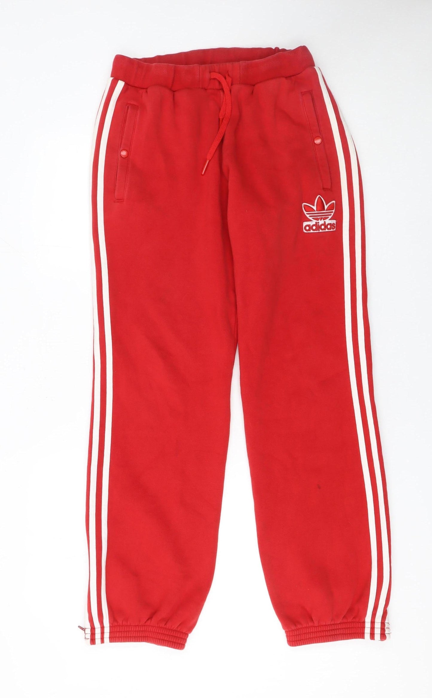 Adidas Men's Red Jogger Sweatpants Small Logo Striped Track Trousers