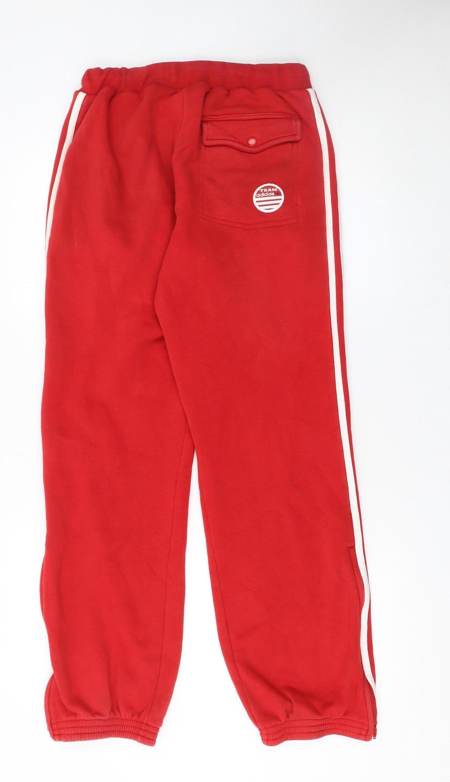 Adidas Men's Red Jogger Sweatpants Small Logo Striped Track Trousers