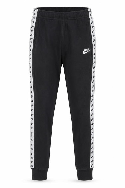 Nike Men's Black Jogger Sweatpants Small Logo Taped Track Trousers