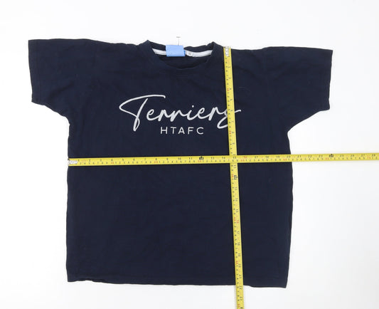 Huddersfield Town Boys Blue 11-12 Yrs Cotton Football T-Shirt