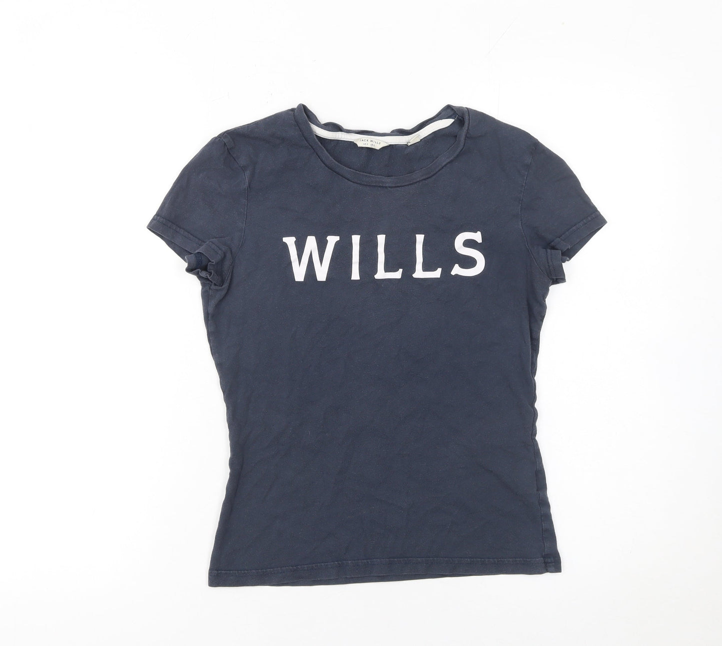 Womens UK Size 6 Jack Wills Blue 100% Cotton T-Shirt