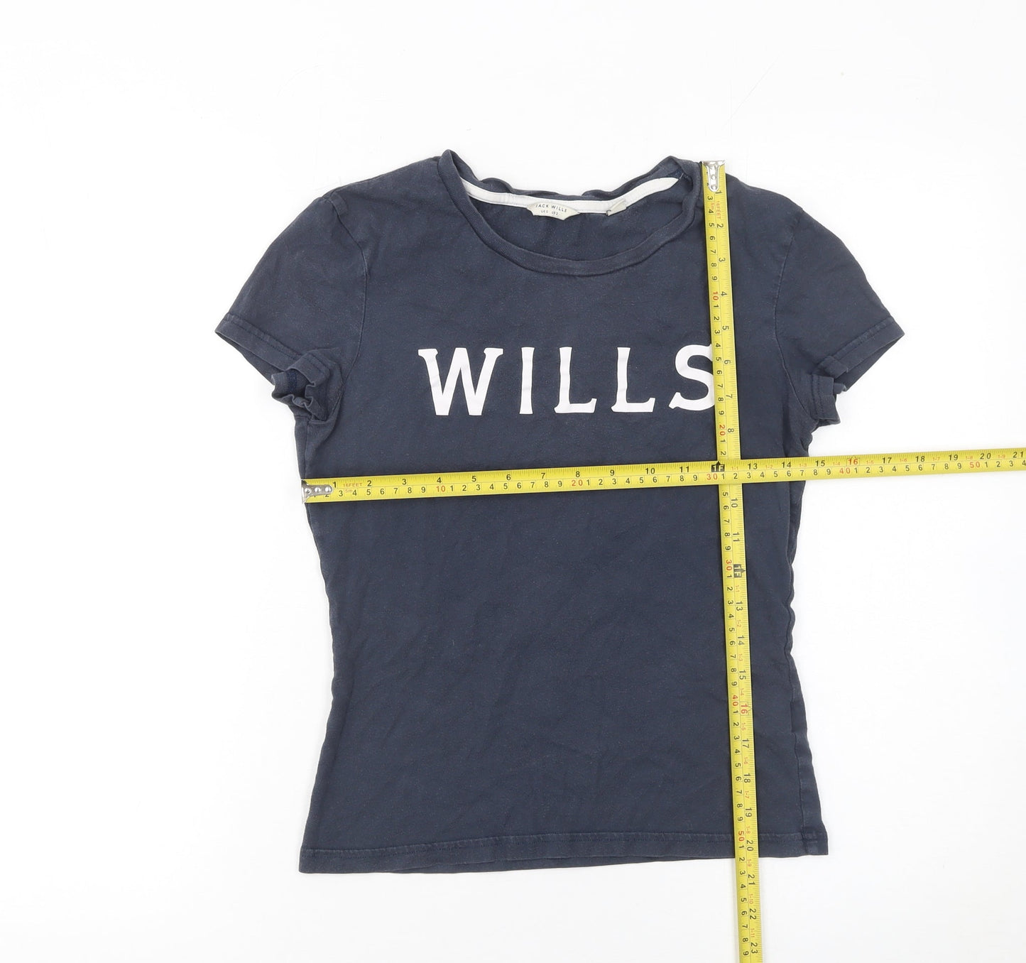 Womens UK Size 6 Jack Wills Blue 100% Cotton T-Shirt