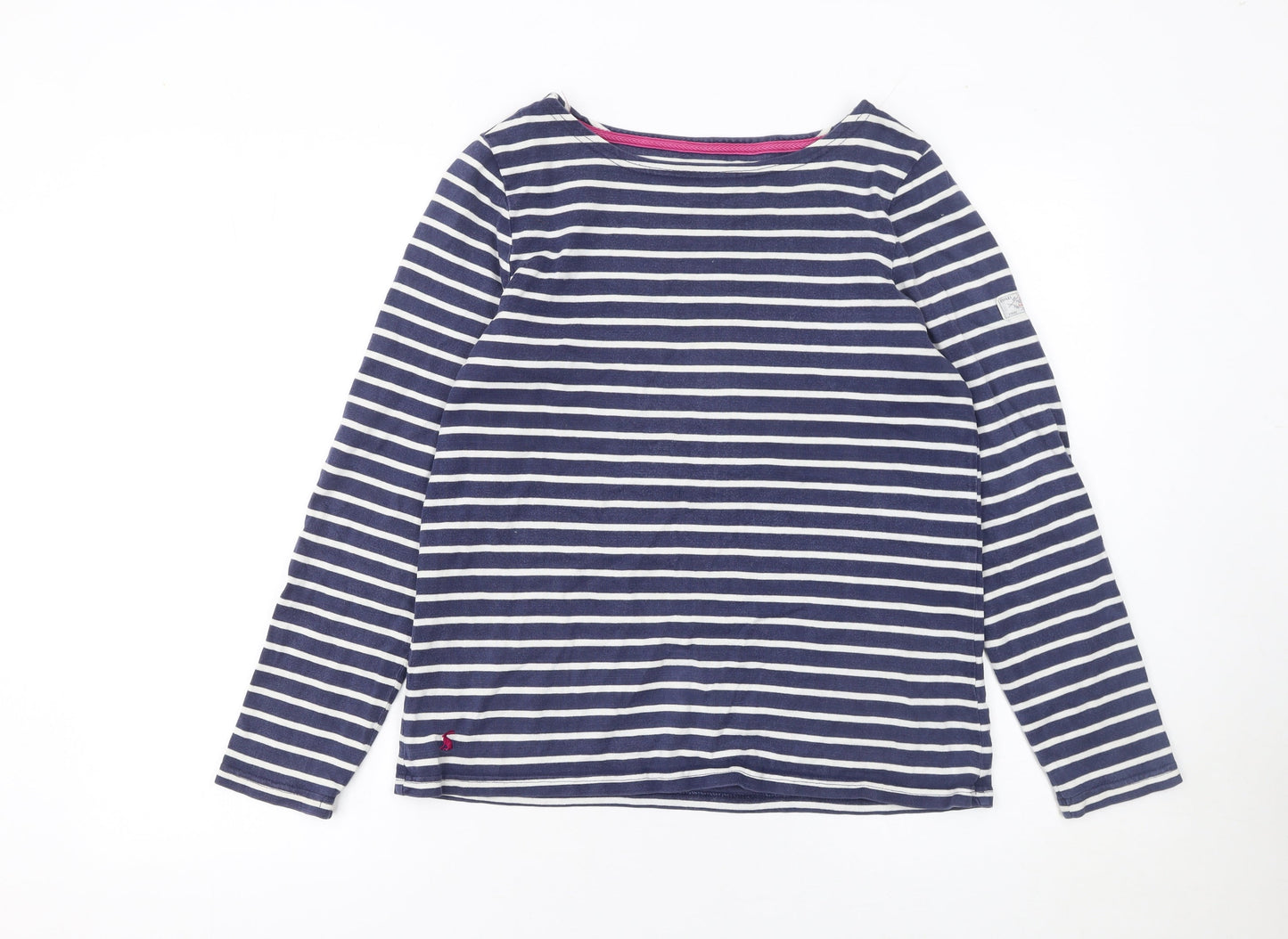 Womens UK Size 10 Joules Blue 100% Cotton T-Shirt
