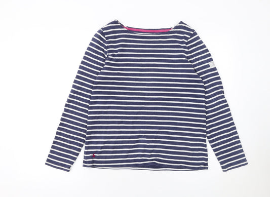 Womens UK Size 10 Joules Blue 100% Cotton T-Shirt