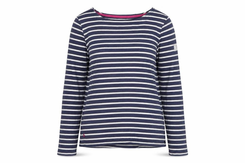 Womens UK Size 10 Joules Blue 100% Cotton T-Shirt