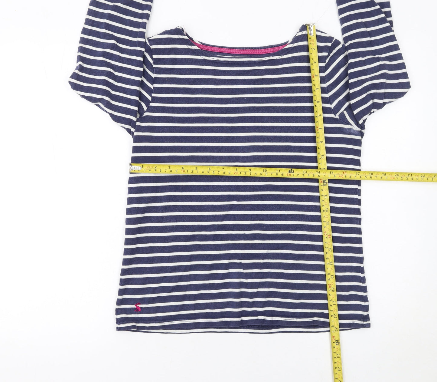 Womens UK Size 10 Joules Blue 100% Cotton T-Shirt