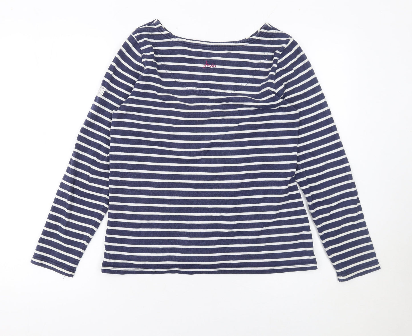 Womens UK Size 10 Joules Blue 100% Cotton T-Shirt