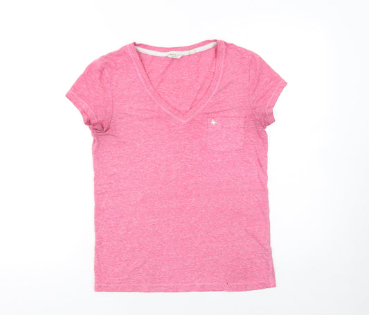 Womens UK Size 6 Jack Wills Pink Polyester Blend T-Shirt