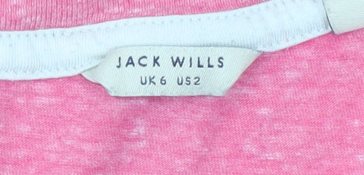 Womens UK Size 6 Jack Wills Pink Polyester Blend T-Shirt