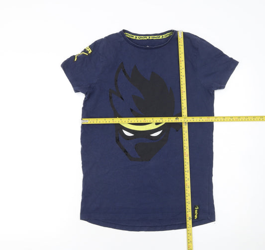 Ninja Boys Blue 11-12 Years Cotton Graphic T-Shirt