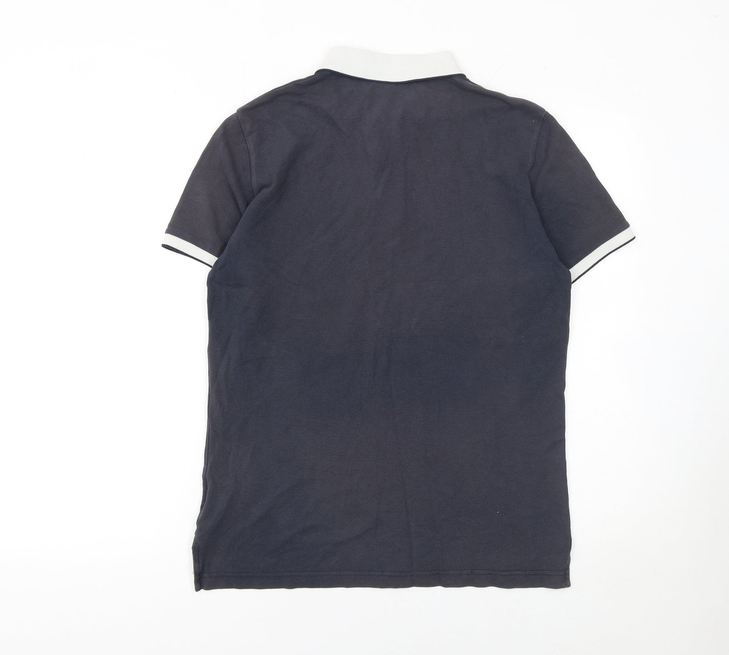 Conte of Florence Men's Blue Cotton Polo Shirt Size M