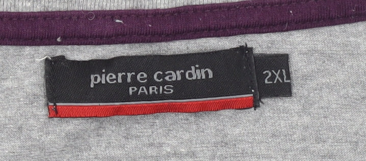 Pierre Cardin Men’s Grey 2XL Graphic Print Crew Neck T-Shirt