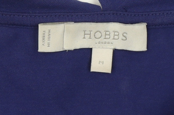 Hobbs Women Blue 3/4 Sleeve Boat Neck Cotton Jersey Blouse M