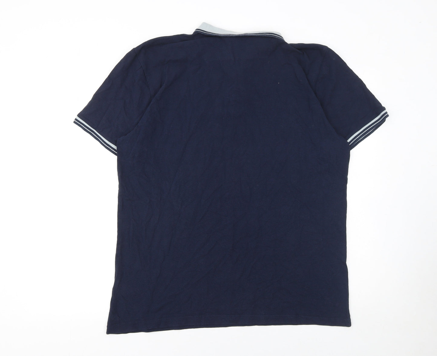 Threadbare Men's Blue 2XL Cotton Polo Shirt Classic Casual