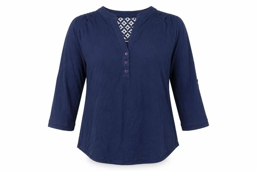 Roman Women's Blue 3/4 Sleeve Tunic Blouse Size 10