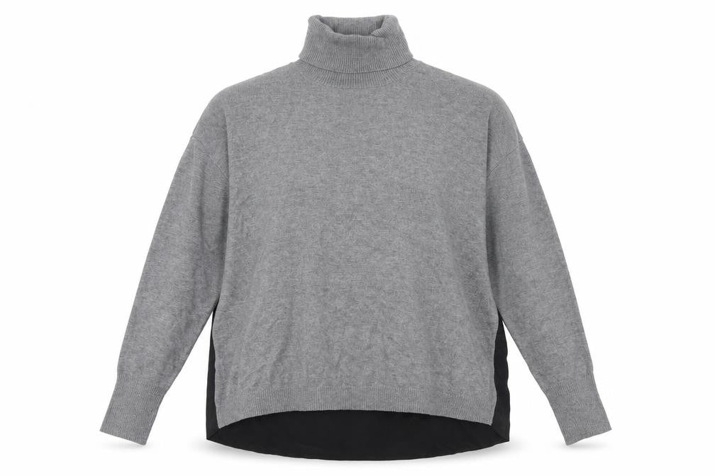 ESPRIT Womens Grey Roll Neck Long Sleeve Cotton Wool Jumper Size M