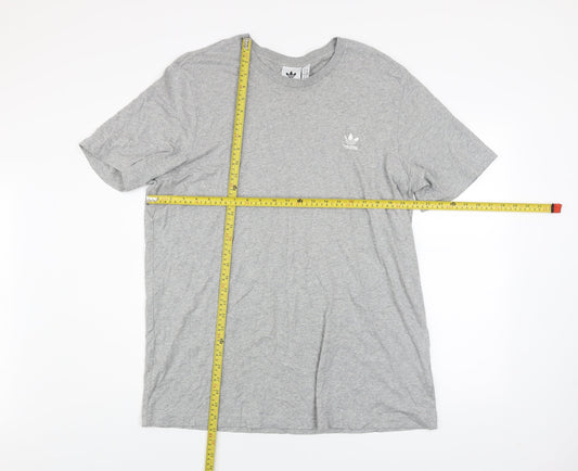 Adidas Men's Grey XL Crew Neck Cotton Short Sleeve T-Shirt