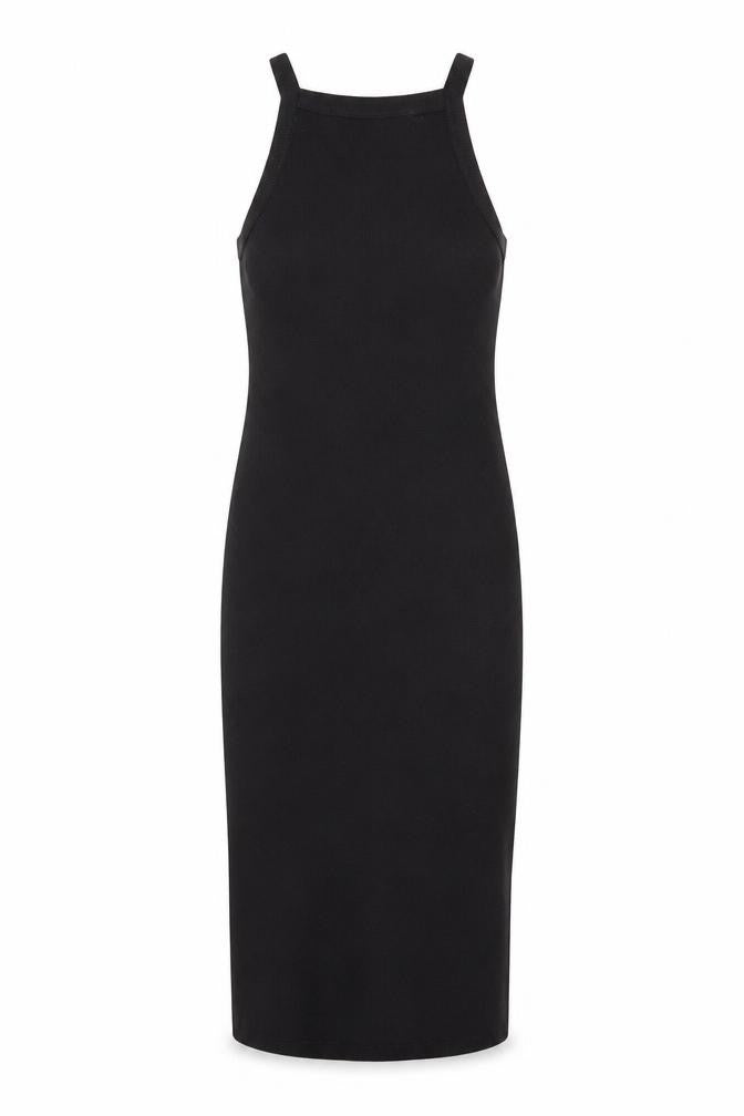 Pull & Bear Women’s Black S Bodycon Midi Halter Dress