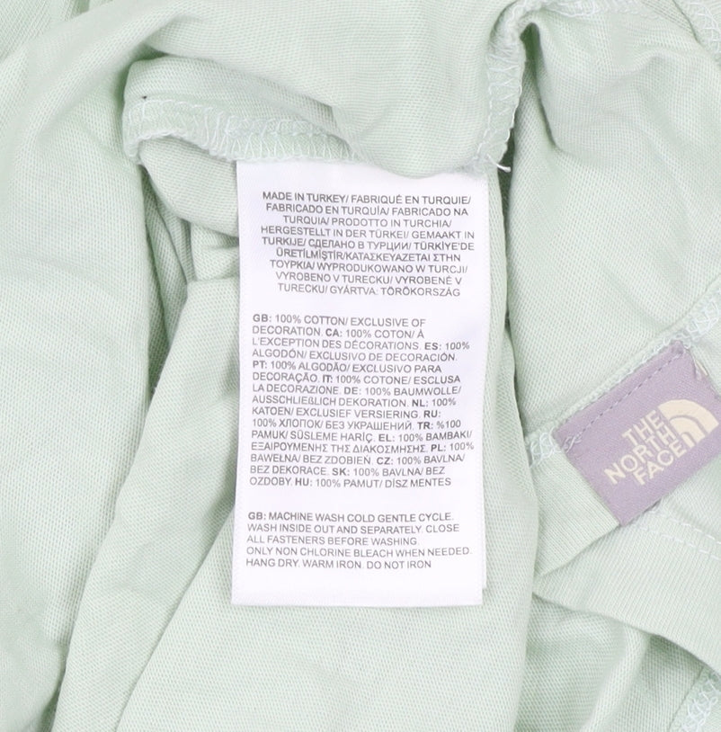 Womens UK Size XS The North Face Green 100% Cotton T-Shirt