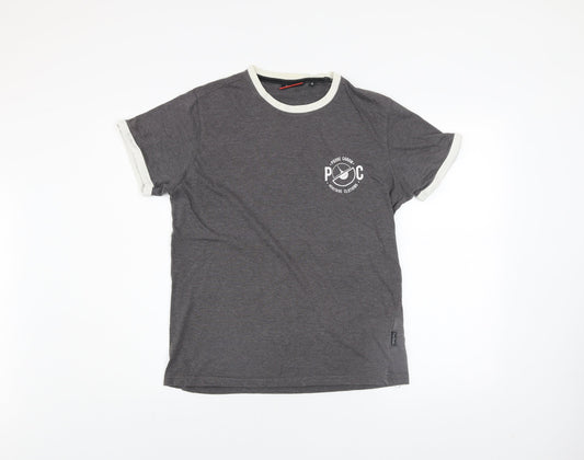 Pierre Cardin Men's Grey Crew Neck Short Sleeve T-Shirt M