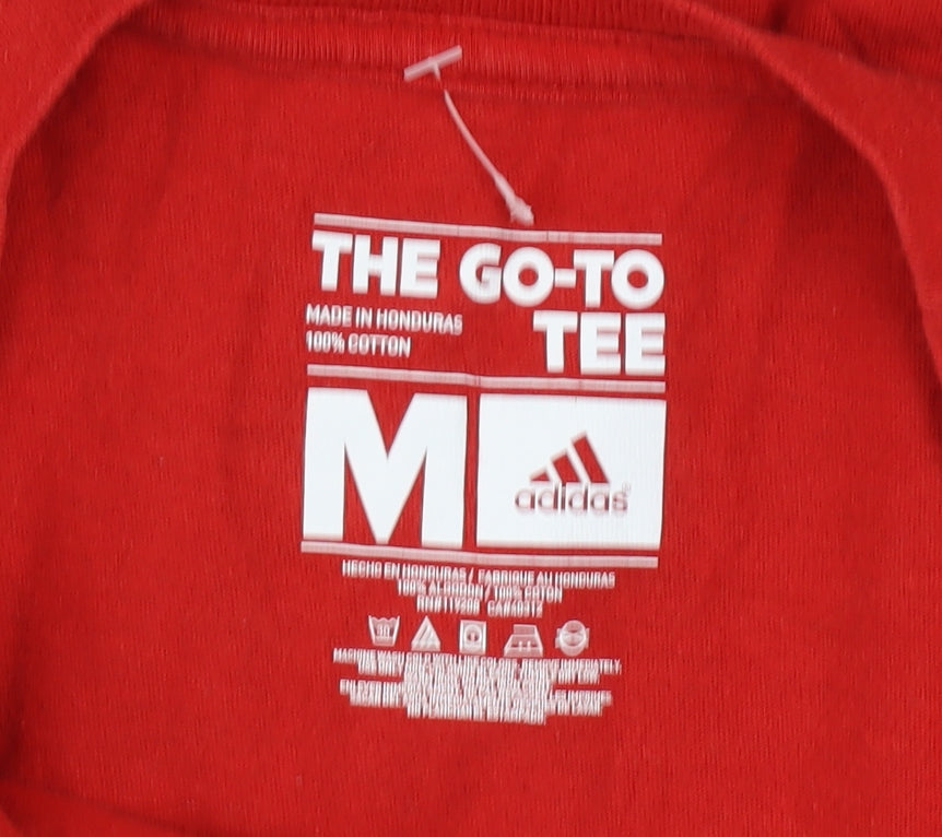 Mens UK Size M adidas Red  Cotton T-Shirt