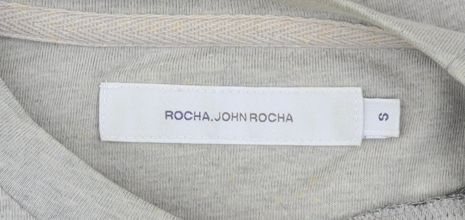 Rocha John Rocha Men's Beige Long Sleeve Cotton Blend Casual Top Size S