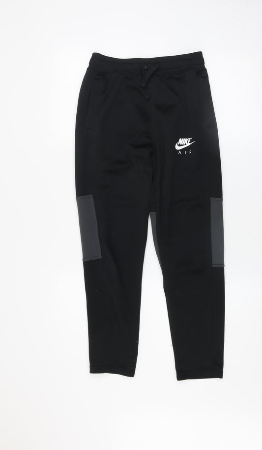 Nike Boys Black Jogger Trousers Size 13 Years Polyester Blend Activewear
