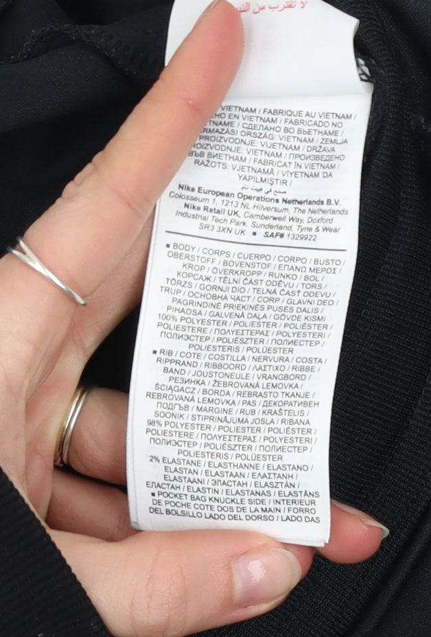 Nike Boys Black Jogger Trousers Size 13 Years Polyester Blend Activewear