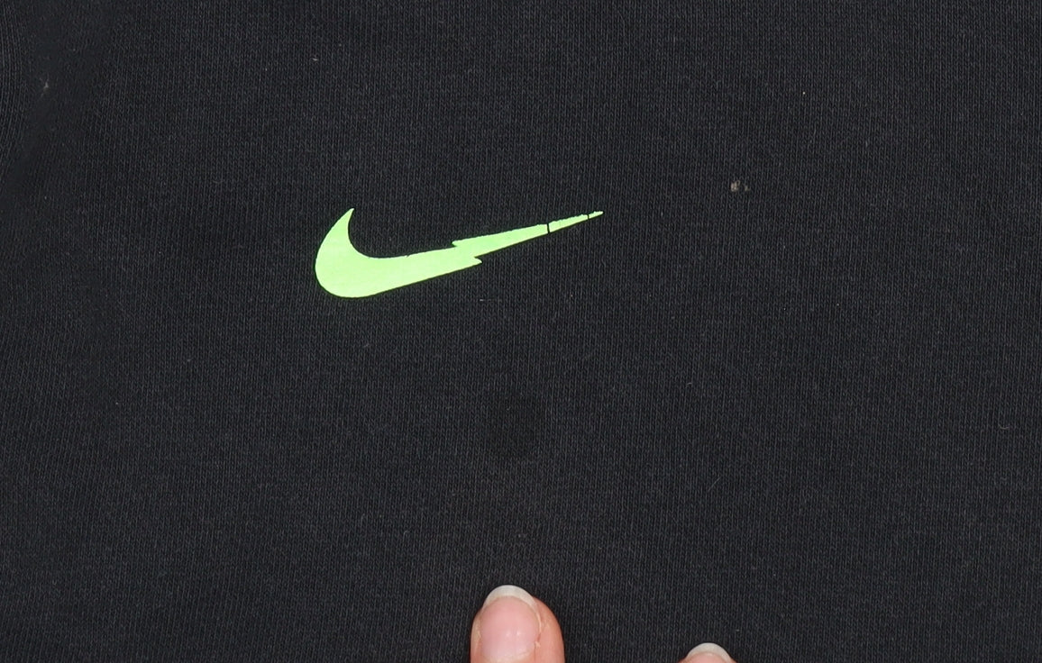 Nike Boys Black XL Hoodie Pullover Fleece Sweatshirt with Green Logo