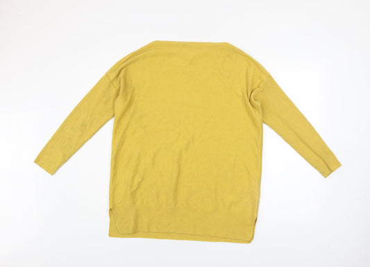 Womens UK 12 Regular Joules Yellow Pullover Tight-Knit