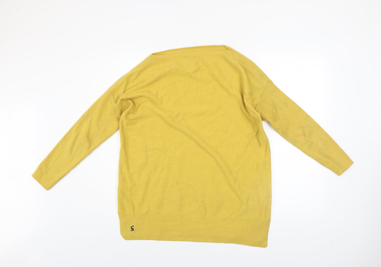 Womens UK 12 Regular Joules Yellow Pullover Tight-Knit