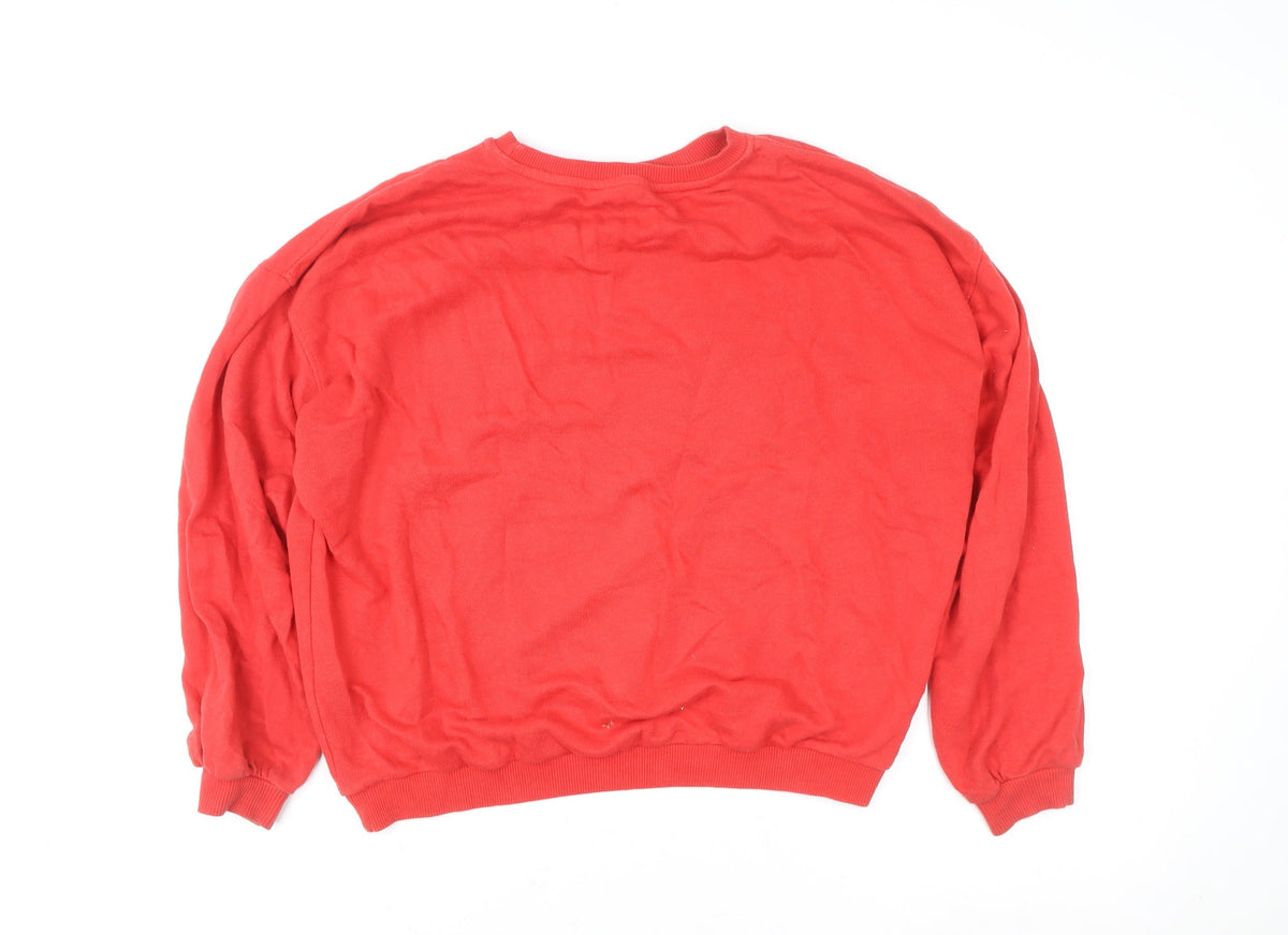 In Other Words Women’s Red Cotton Crew Neck Pullover Sweatshirt Size S
