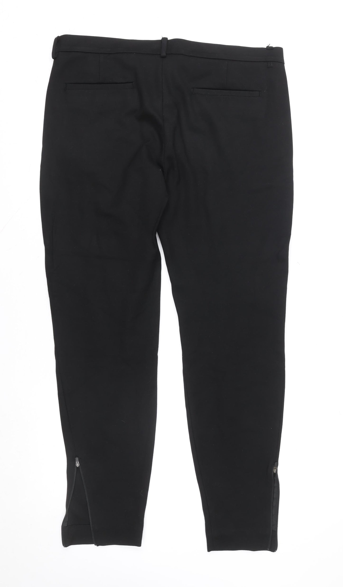COS Women's Black Slim Tapered Trousers Size 10 Ankle Zip
