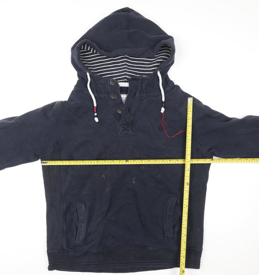 Unisex Adults UK XL Regular FatFace Blue Henley Hoodie