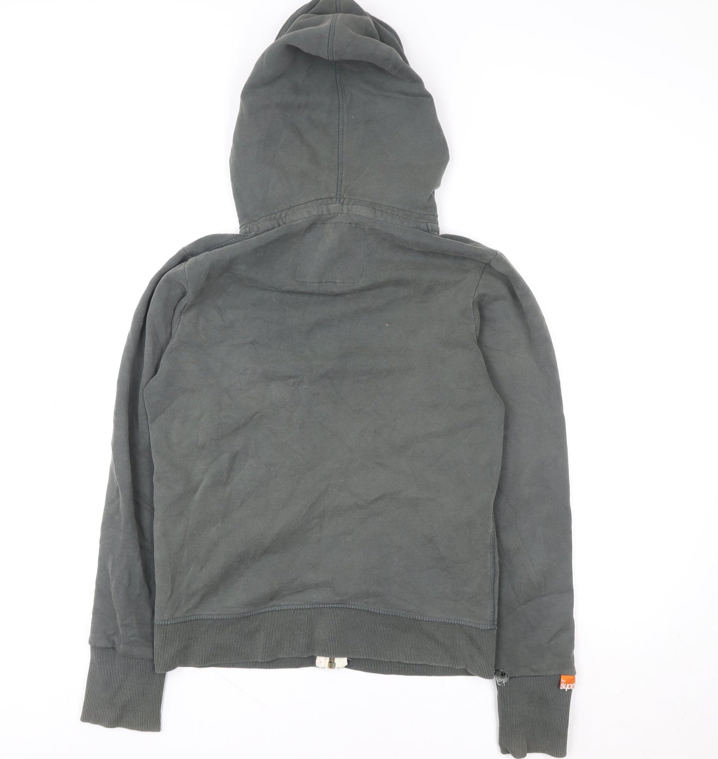 Superdry Men's Grey Full Zip Hoodie Size L Cotton Blend